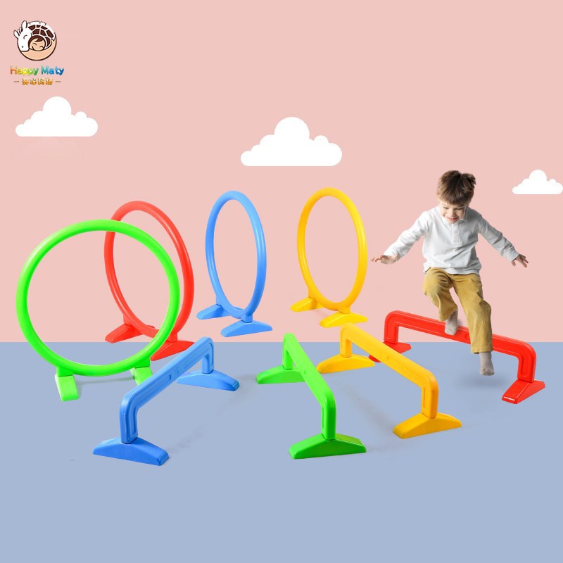 Happymaty Bambino Hurdle Scuola Materna Cerchio di Plastica Giocattolo Trapano Foro Porta Ad Arco Attività All'aperto Attrezzature Sportive Giocattoli per I Bambini zd02