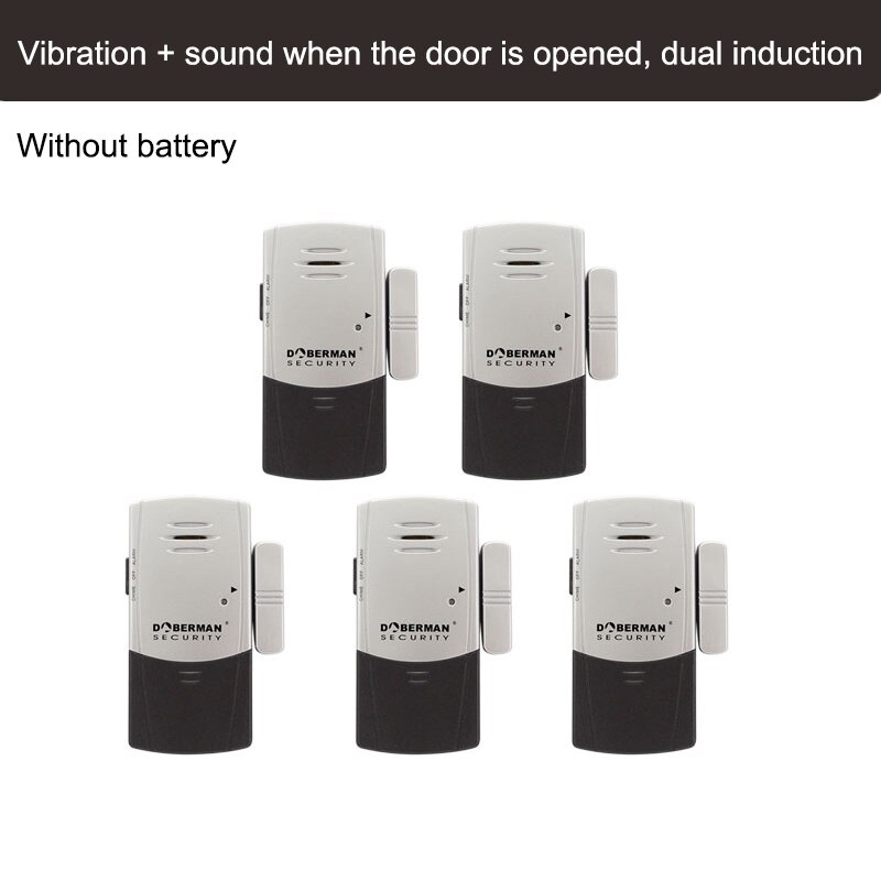 1-5pcs Door Window Security Alarm Ulrta-Slim Warning Wireless Alarm Vibration Sensor for Home Security Protection Alarms System: B Gray 5Pcs