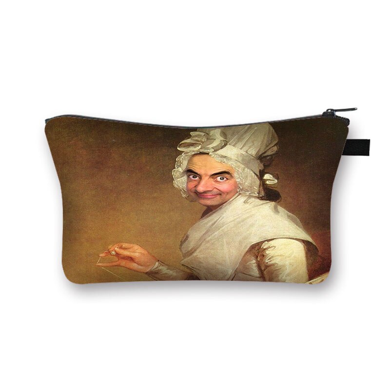 Fun-Bolso de cosméticos spoof Mona Lisa para mujer, neceser de viaje para cosméticos, monedero portátil: shzbqwmnls016x
