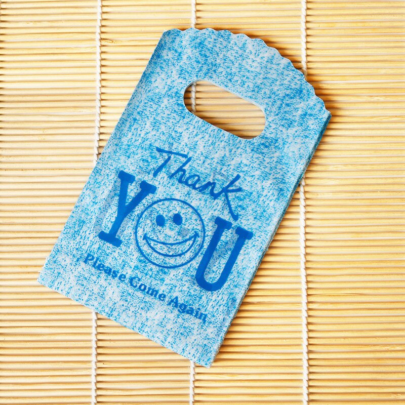 Mini bolsa de plástico con forma de sonrisa para almacenamiento, Mini bolsa de plástico con estampado de sonrisa creativa, ideal para almacenamiento escolar, 50 Uds.