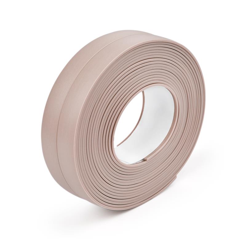 Bande Adhésive de Scellage en PVC, Autocollant Mural Auto-adhésif, de Couleur Blanche, pour Salle de Bain, Douche, Evier, Cuisine,: beige / 1M