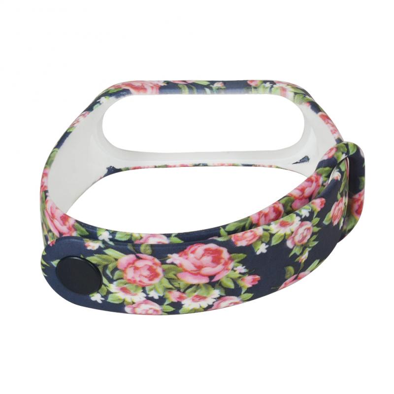 Replaceable Silicone Bracelet For Mi Band 5 Silicone Varied Flowers Printing Bracelet Fashionable Sport Wrist Strap For Miband 5