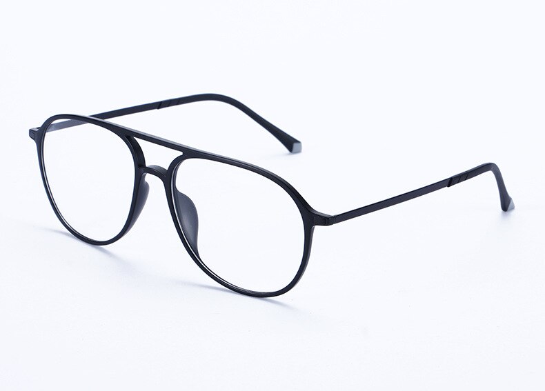 Gafas ópticas graduadas para miopía, lentes de acero al carbono y tungsteno ultraligeros para hombres y mujeres: Matte Black