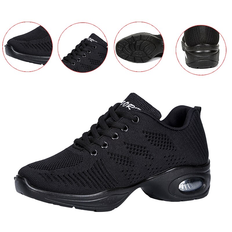 Sneakers dansschoenen dames moderne dames ballroom meisjes tango vierkante hakken sport casual dansschoenen zachte onderkant