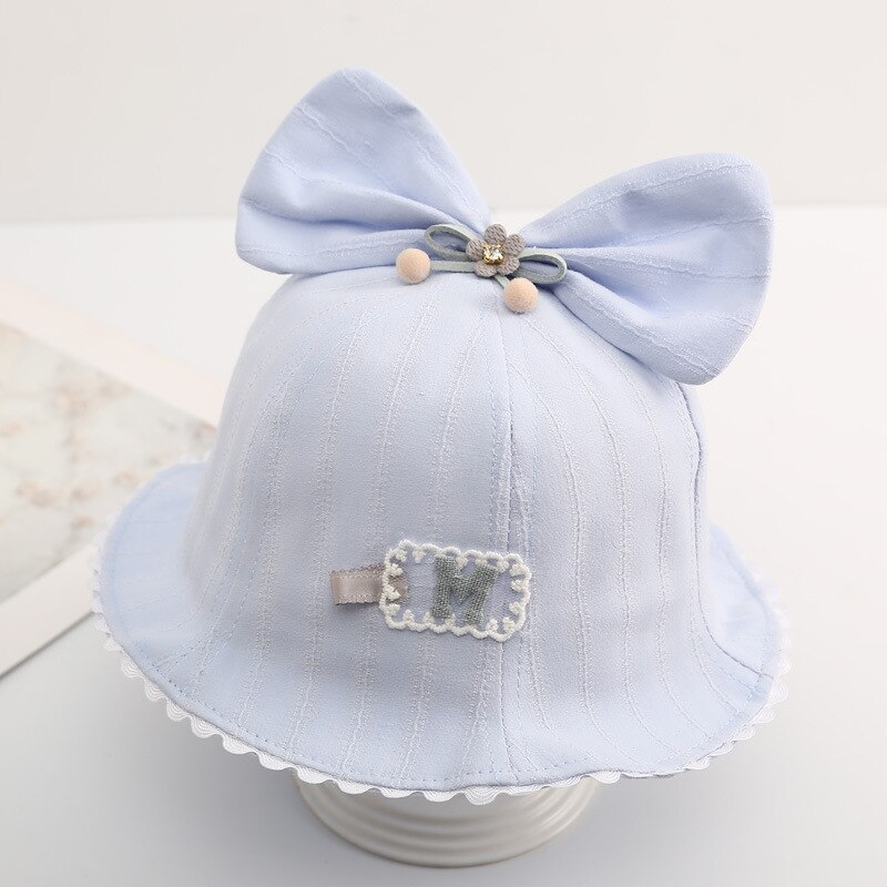 Fiskehatt for barn 1-3 år gammel vår og sommer jente solhatt sløyfe kvinne baby tynn solkrem solhatt bts bøttehatt