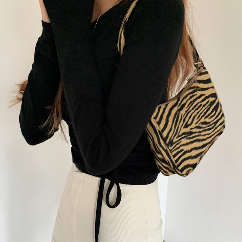 Retro kvinder skuldertaske fløjl zebra print kvindelig messenger taske damer afslappet lynlås skuldertaske sac vigtigste femme