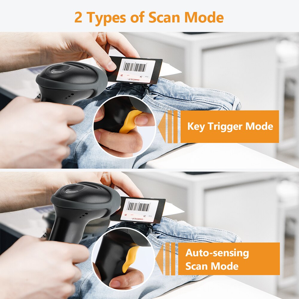 Evnvn 1D 2D Usb Wired Barcode Scanner Auto-Sensing Qr Code Reader Data Matrix PDF417 Barcode Scanning Voor windows Macos Linux