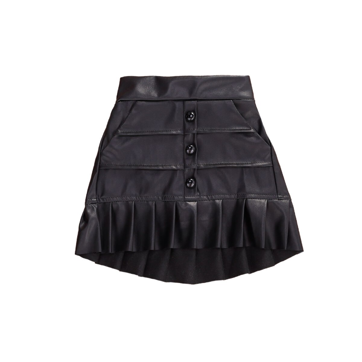 Kids Meisjes Geplooide Rokken Solid Elastische Taille Mini Rokken Outfits 1-5Y Zomer Kleding: Black / 4T