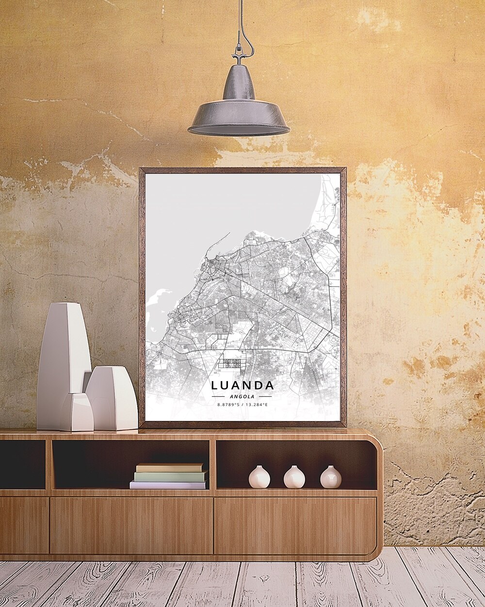 Luanda Angola Kaart Poster