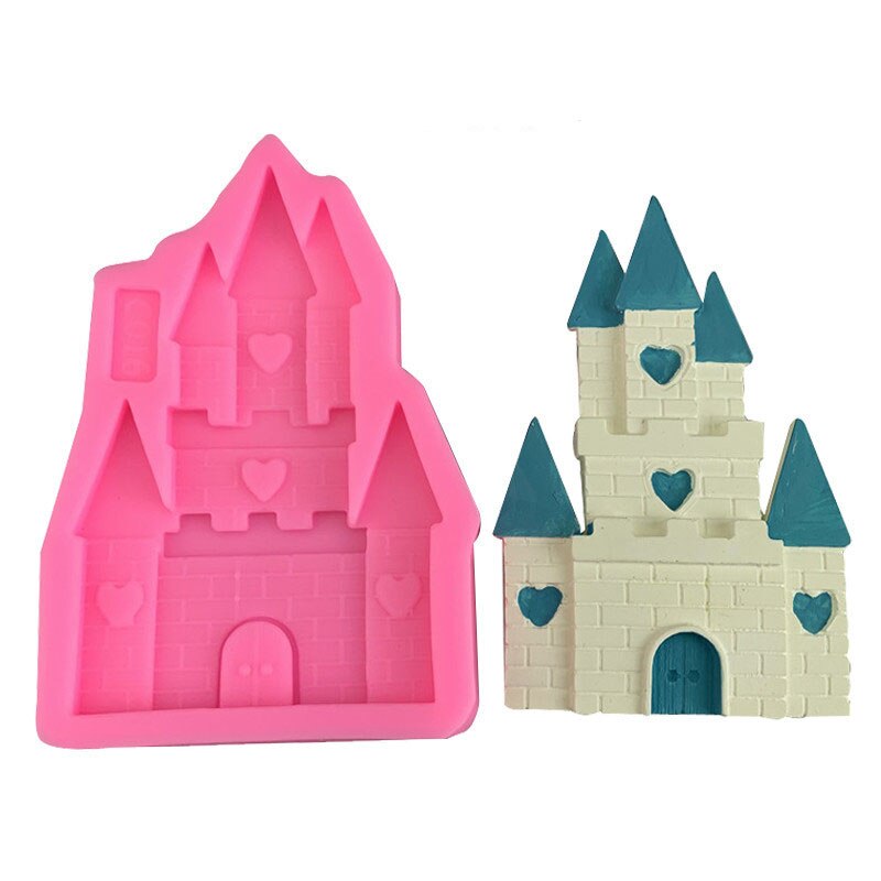 Prinsesse slot fondant chokolade silikone form kage dekoreret slots hus gips form