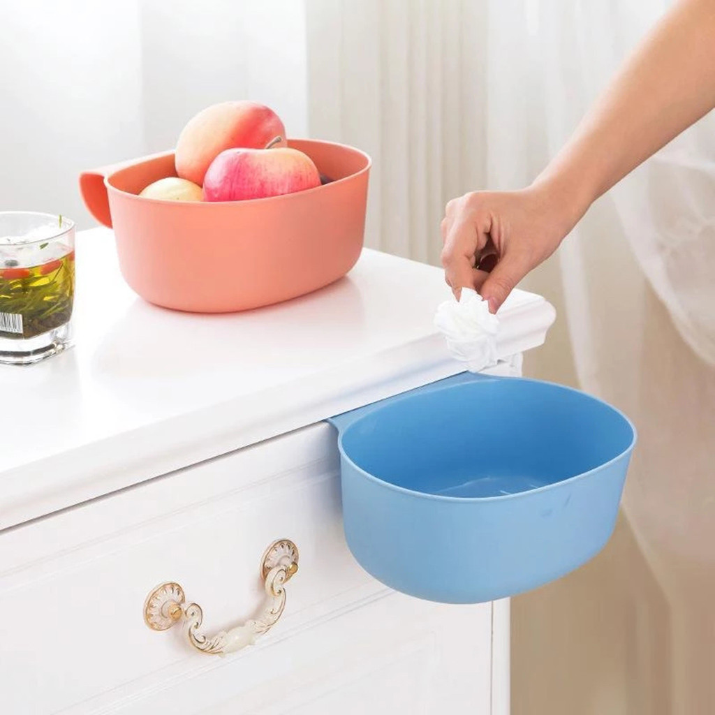 1Pc Küche Schrank Tür Kunststoff Korb Hängen Abfalleimer Behälter Müll Schüssel Kasten Schreibtisch Lagerung Mülleimer Lagerung Halfter