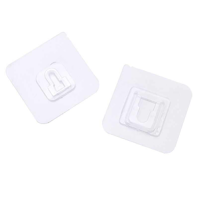 10 paires Transparent Double face adhésif crochets mur porte métal fort adhésif crochets pour la vie à la maison suspendus accessoire