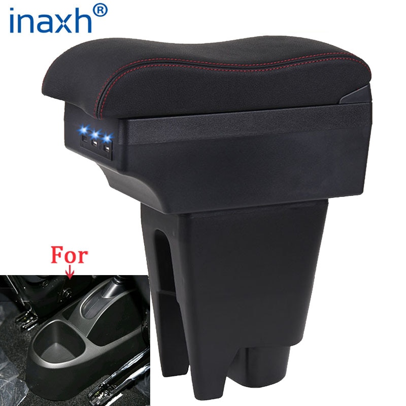 For Peugeot 107 Armrest Interior Parts special Retrofit parts Car Armrest Center Storage box USB LED Curved surface