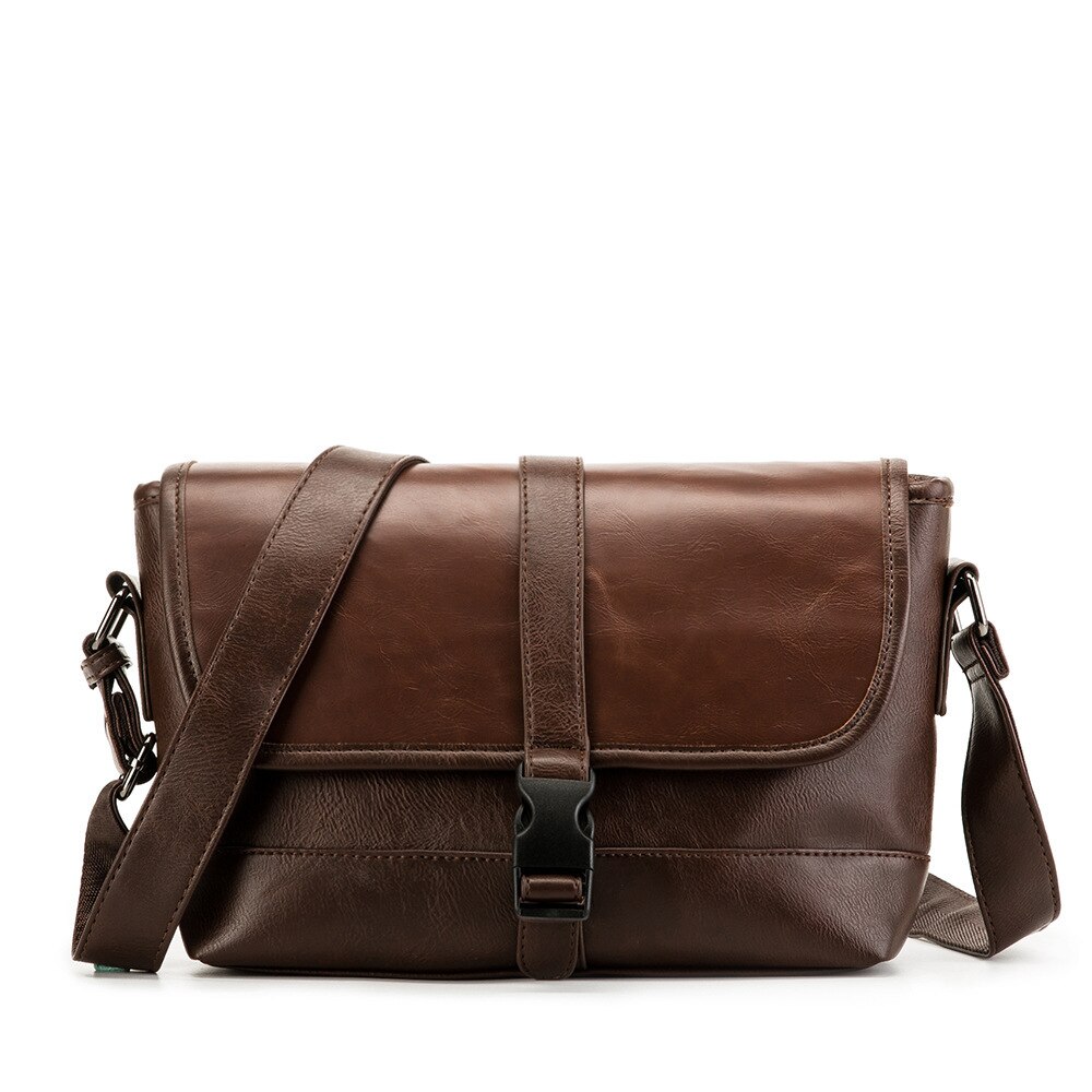 Japanese original Su Gang Feng Street Photo tooling Pu messenger bag: coffee