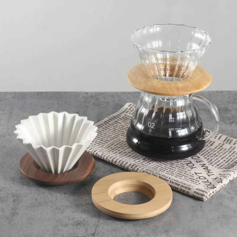 Coffee Filter Stand Pour Over Filter Stand Cone Coffee Dripper Holder Rack Durable Wooden for Origami Coffee filter cup holder