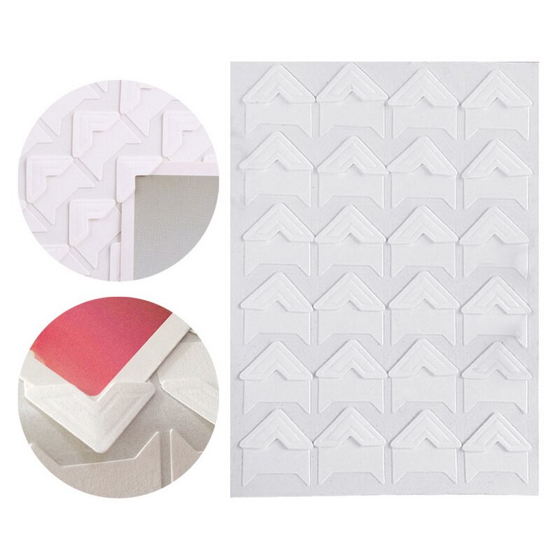 24 stk fotohjørne scrapbog papir fotoramme billeddekoration scrapbooking diy postkort hjørne beskytter: C