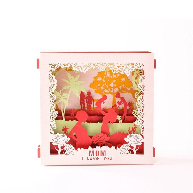 3D Pop Up I Love Mom Greeting Cards Birthday Christmas Mother's Day W215