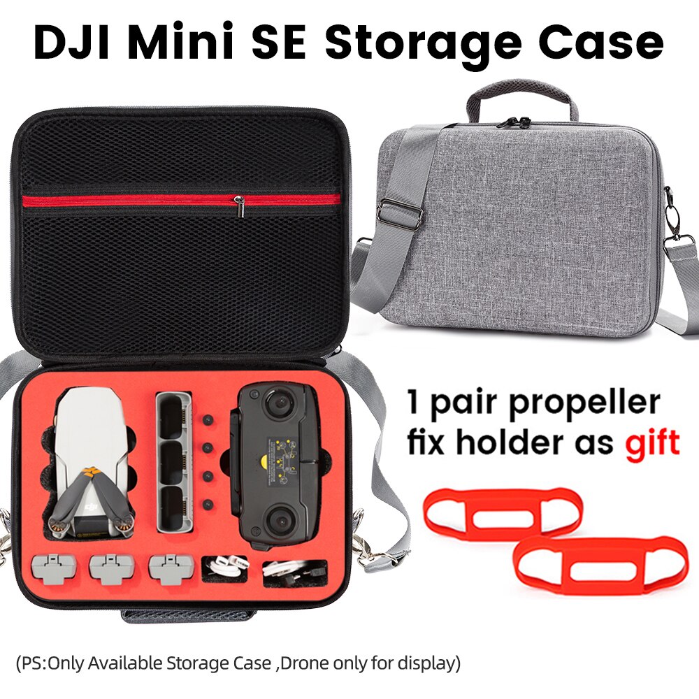 Dji mini se opbevaringstaske rejse vandtæt bæretaske bærbar boks skuldertaske til dji  om 5/ mini 3 pro drone tilbehør: Type 7 rød liner