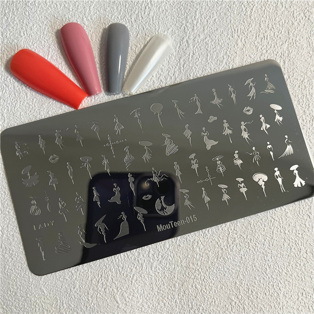 Gothic Alphabet Stamping Plate Gothic Letter Nail Plate Art Letters Nail Stamp Plate Mouteen-014