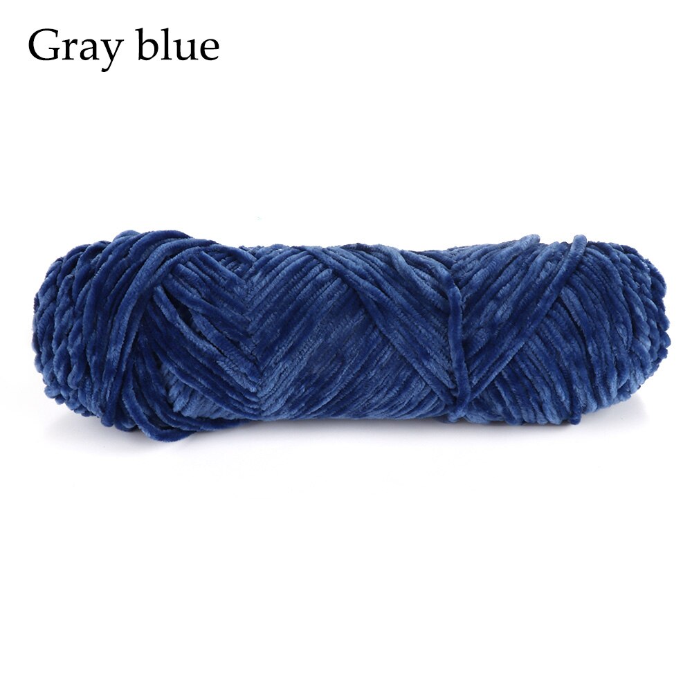 100g Hand geweven Garen Fluwelen Garen Getexturiseerde Polyester Gemengd Katoen Suggereren DIY trui sjaal lijn 4 MM- 5 MM Breien Garen Hand: gray blue