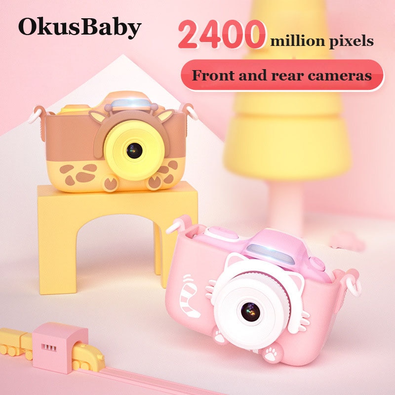 Snoep Kleur 2400 Mp 36G Geheugenkaart Baby Wifi Digitale Camera Speelgoed Met High Definition Twee Camera &#39;S Video Functie animal Cover