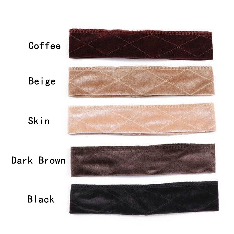 Wig Elastic Velvet Hair Band，Female Hair Band Making Wig Cap，Grip Headband,Adjust，Black Beige Brown Dark Brown Skin Tone
