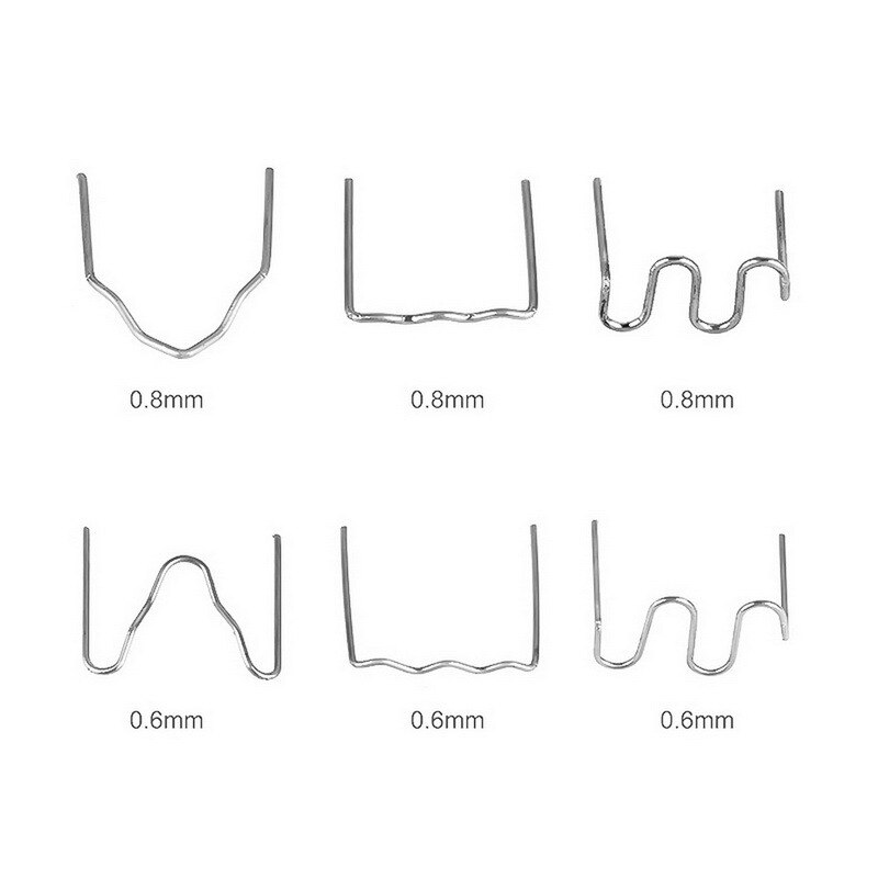 100/500Pcs Nietmachine Plastic Reparatie Standaard Pre Cut Wave Nietjes Bumper Carrosserie Reparaties 0.8Mm Wave Nietjes rvs