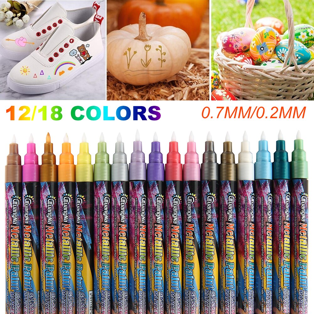 12/18 Color Permanent Acrylic Paint Pens for DIY P... – Grandado