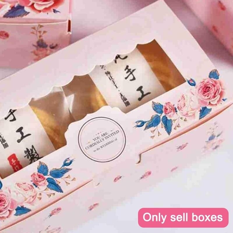 1pc multifunktions-kakor förpackningskartong godisfönster med tårtkopp bröllopslådor för 2/4/6- fester gör-det-själv-paket tårta cupcake pin ro  m0 r 7