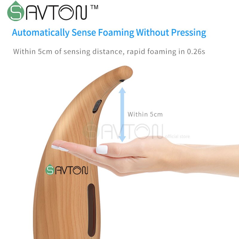 SAVTON 300ml Dispenser Automatic Soap Hand Sanatizer Dispenser Foam Soap Dispenser Non-contact Smart Bathroom Accessories