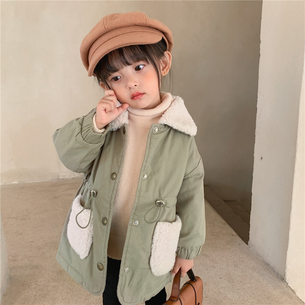 Cardigans d'hiver pull veste enfants vert fille manteau pour 2 3 4 5 6 7 ans pardessus châle vêtements d'extérieur