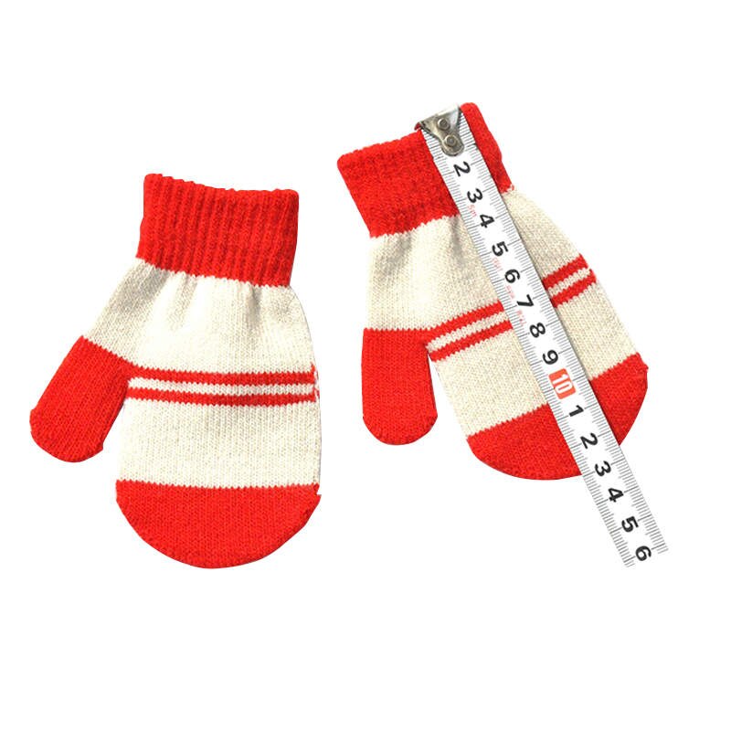 Warmom Baby Knitting Warm Soft Gloves Kids Boy Girl Stripe Pattern Mittens Children Boys Girls Gloves Soft Knitting for 1-4Y