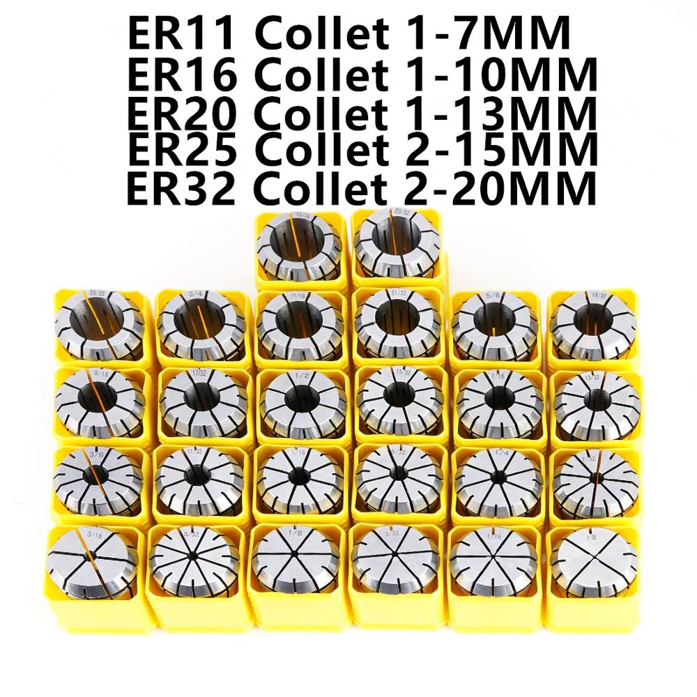 High Precision collets set ER8 ER11 ER16 ER20 ER32 ER40 Spring Collet 0.008 accuracy For CNC Engraving Machine Lathe Mill Tool