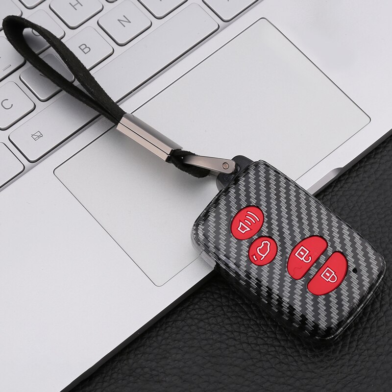Auto Sleutel Cover Key Case Voor Toyota 86 Land Cruiser Prado 150 Avalon Camry Prius Crown Highlander Voor Subaru Foreste xv Legacy: D Carbon Red