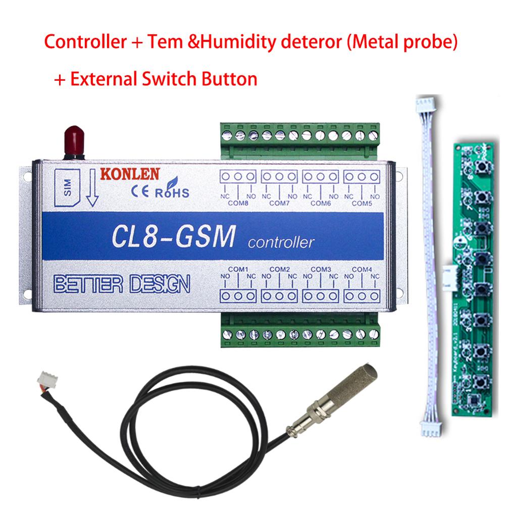 KONLEN GSM 8 Way Relay Controller Smart Home Power Switch SMS Call Temperature Sensor Remote Control Gate Opener Lock Server