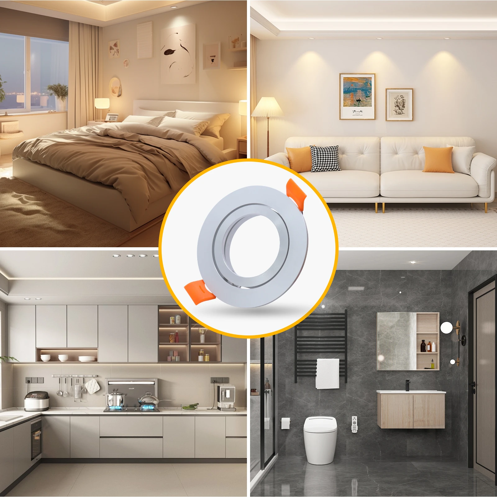 Led Plafond Spot Licht Frame 4/6/10Pcs Mr16 Gu10 Armatuur Verstelbare Inbouw Led Licht Led Plafond Lamp Armaturen Gu10 Frame