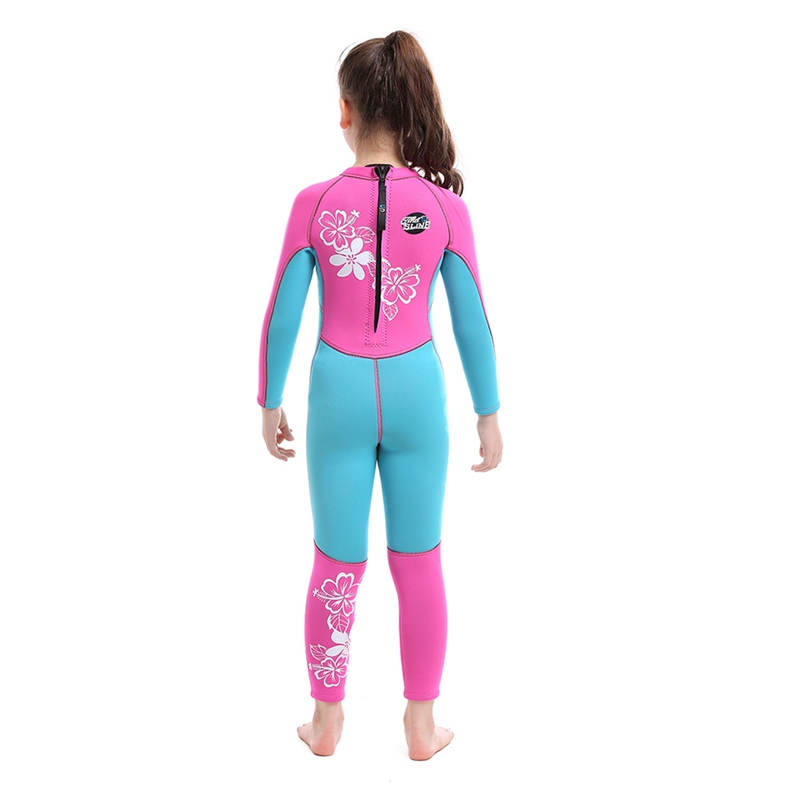 Kinderen meisjes badpak zwemmen kinderen lange mouwen eendelig zonnescherm thermisch 3mm badpak zwemmen duiken surfpak