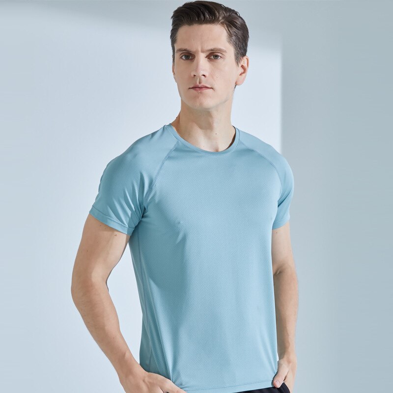 Herre T-shirt Fitness Bodybuilding Slim Fit UABRAV - Sommerstil til Fitness