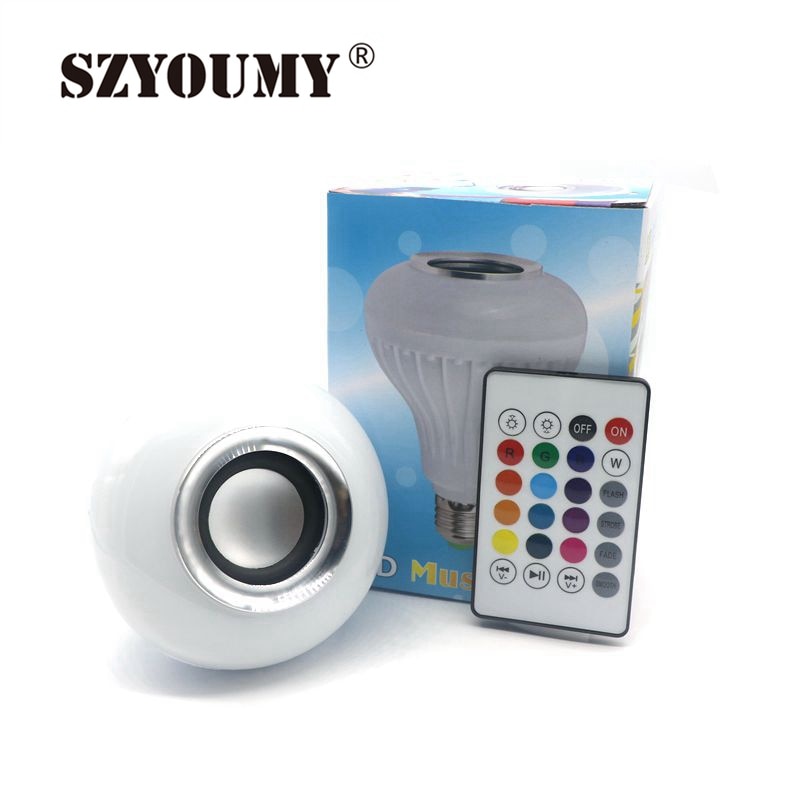 Szyoumy Led Rgb White Magic Kleur Draadloze Bluetooth Speaker12W E27 Lamp Licht Muziek Lamp + Afstandsbediening