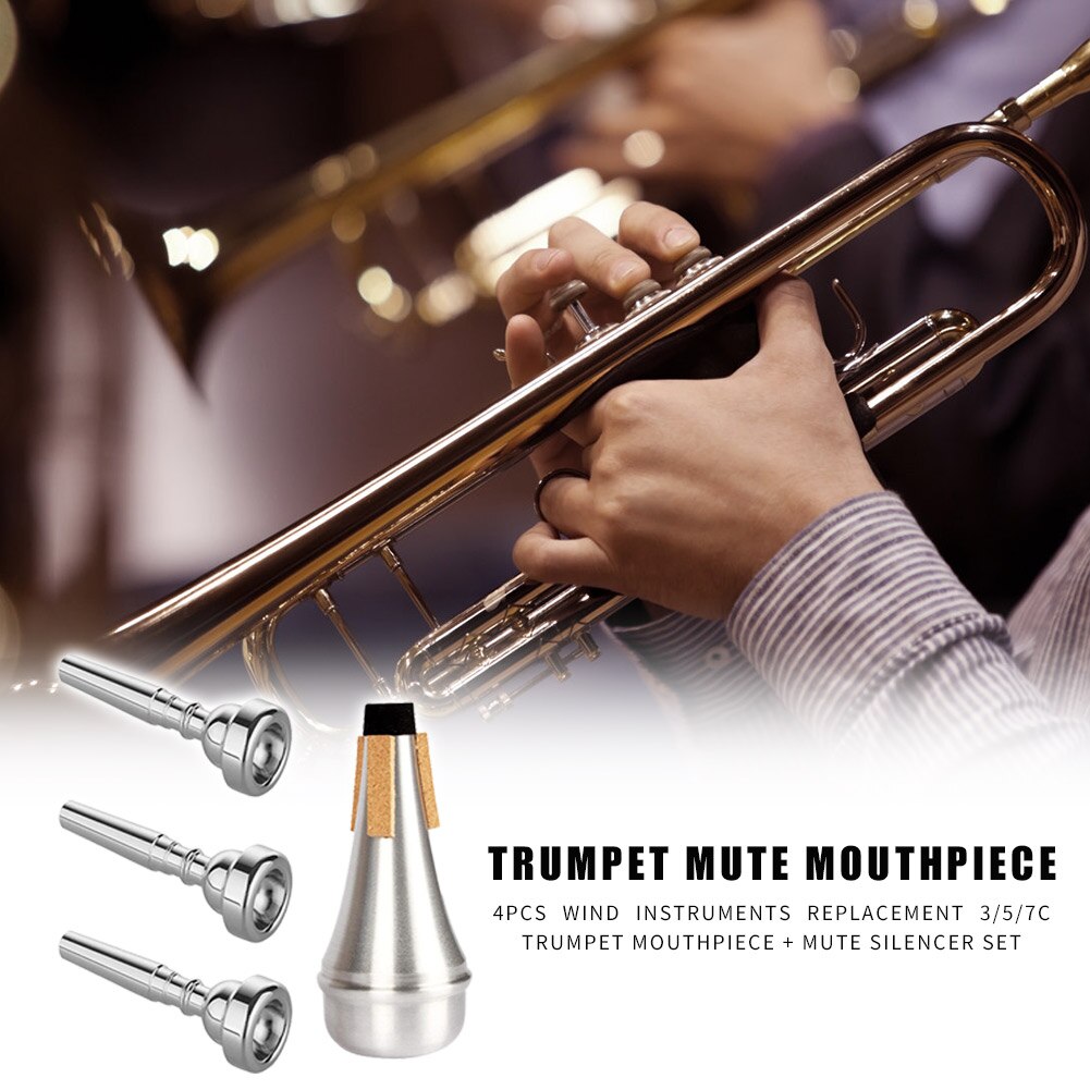 4 stuks trompet mondstuk demper set muziekinstrumenten vervangende onderdelen lichtgewicht draagbare muziek elementen
