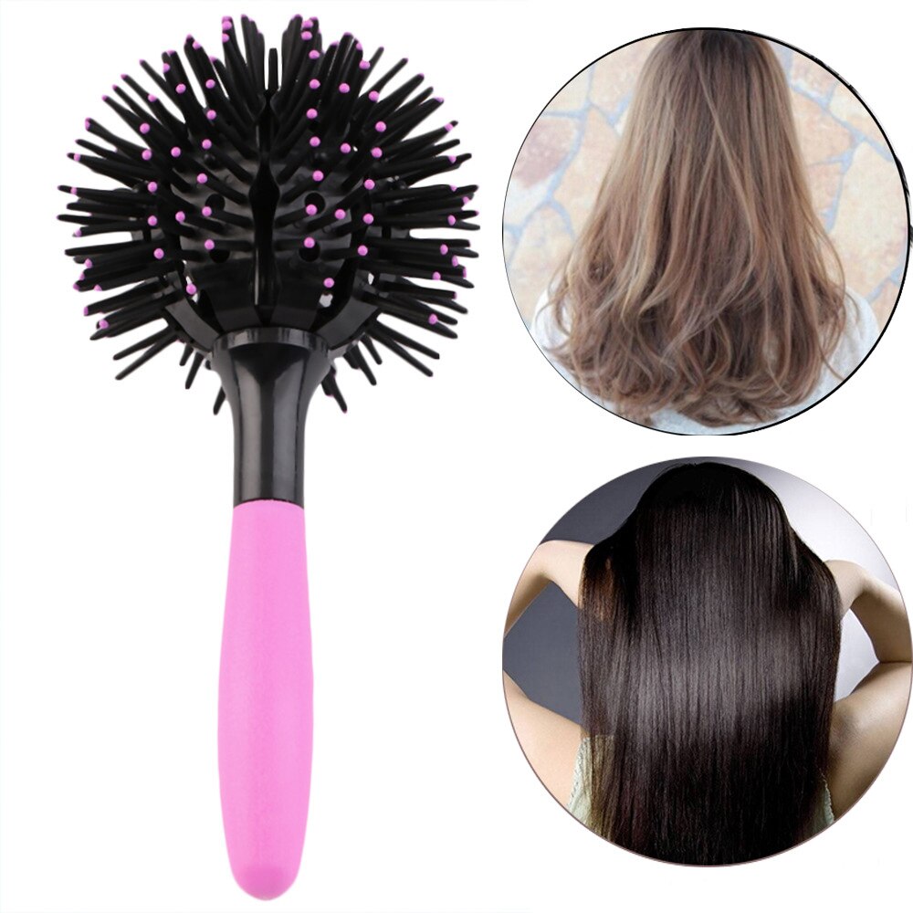 3D Round Hair Brush Hair Comb Salon Make Up 360 Degree Ball Styling Tools Detangling Hairbrush Heat Resistant Women Comb