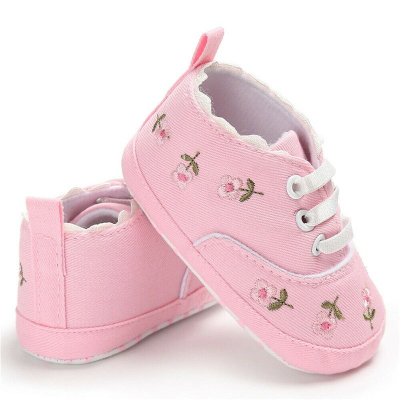 Baby Princess Shoes Girls Crib Shoes Flower Embroi... – Grandado