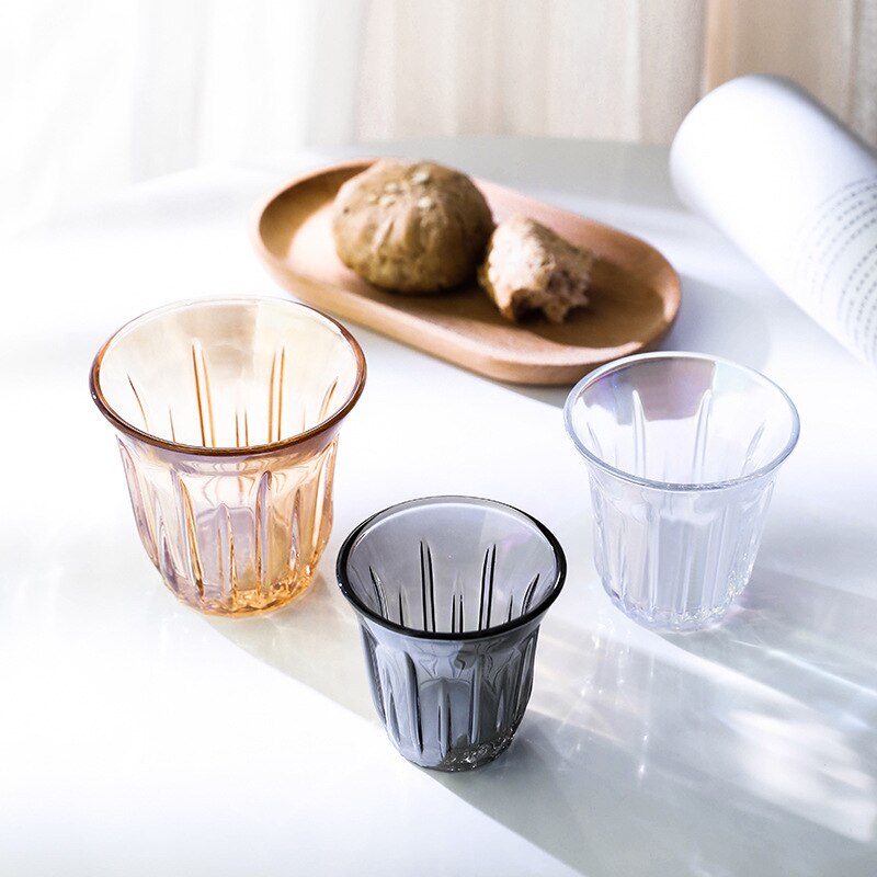 Taza blanca australiana de 100ml-200ml, taza de café Simple, Espresso blanco plano, clásica, Retro, rayas verticales