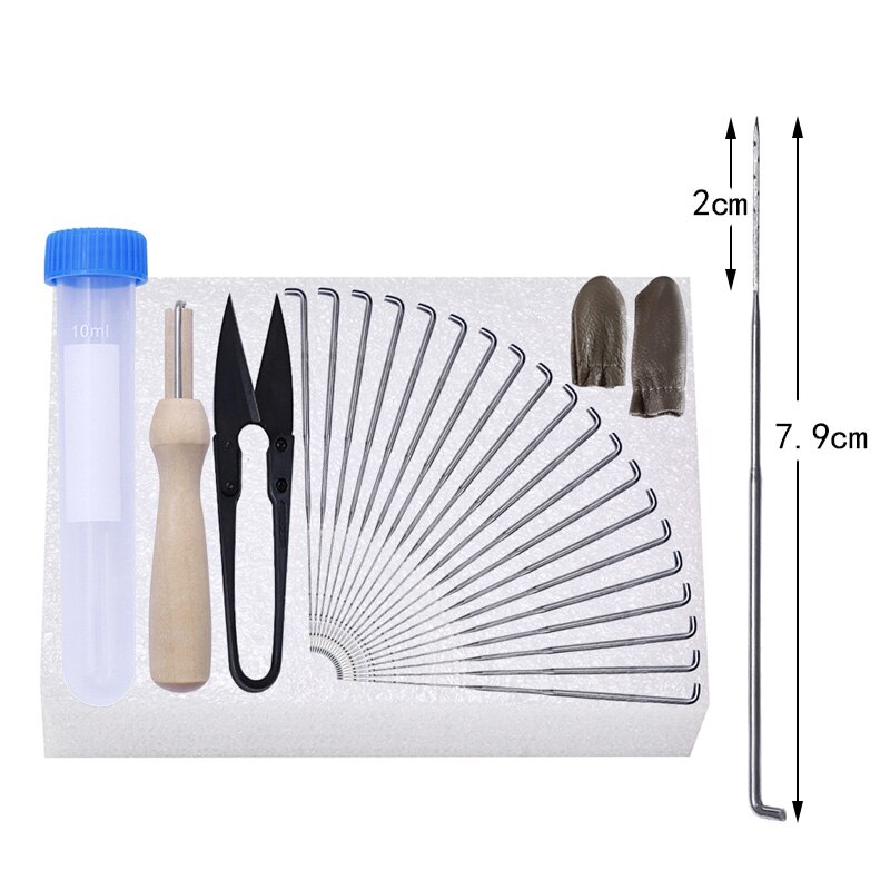 26PCS Needle Felting Kit Wool Felting Tools with Felting Needles Wood Handle Scissors Finger Cots Stitch Foam Pad Felting Craft: Mix D