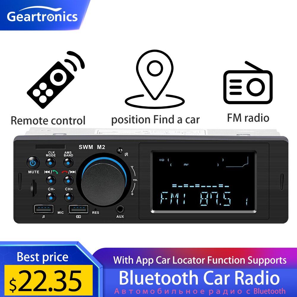 Car Radio With App Car Locator Function Supports SWM M2 Stereo Fm Bluetooth AUX Input Head Unit Receiver TF Card USB Flash Drive