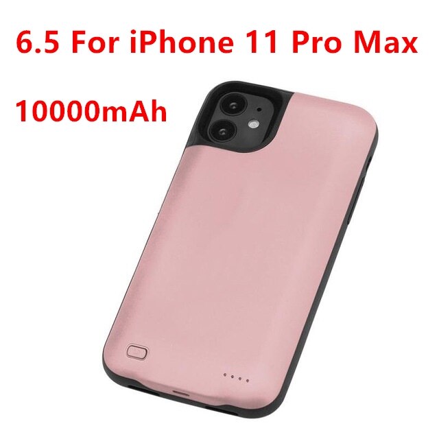Hot 10000mAh ładowarka etui do iphone 6 6s 7 8 Plus Power Bank etui do ładowania dla iphone 11 Pro Max power bank Case: Rose i11pro Max