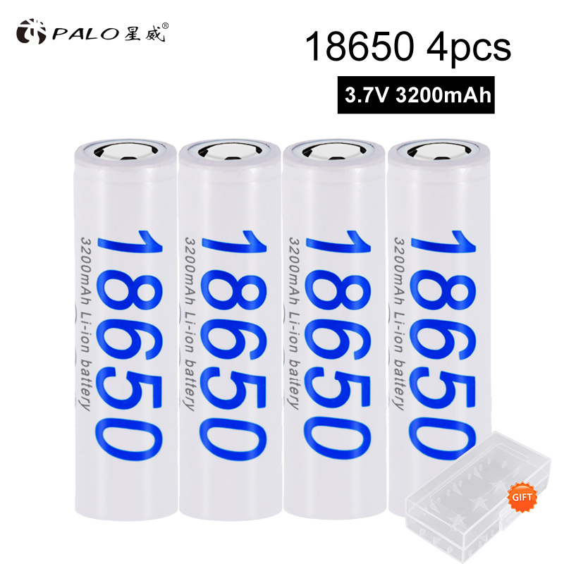 PALO 1.2V AA/AAA Rechargeable Ni-MH Batterie + 3.7V Rechargeable LI-ION battery 16350/16340 18500 18650 14500 Holder Storage Box: WHITE