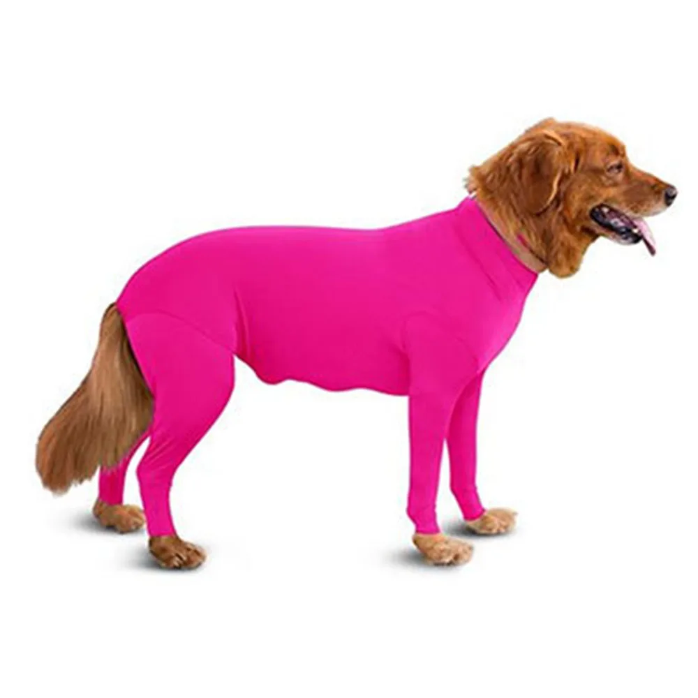 Pet Dog Onesie Clothes Anxiety Calming Shirt For Medium Large Dogs 4-leg Dog Jumpsuit Prevent Shedding Hair Surgery Recovery: XXL / WHITE