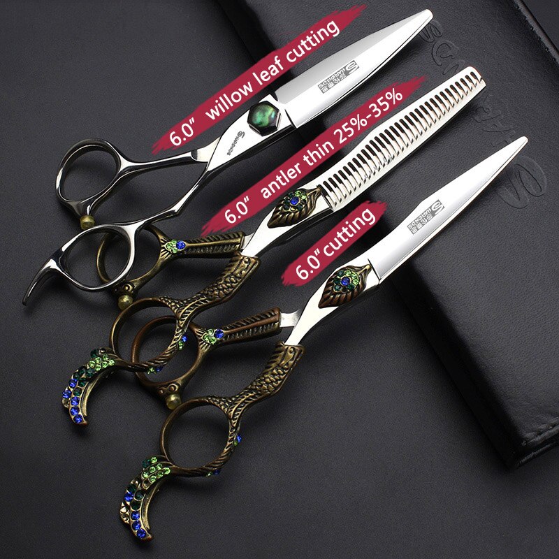 SHARONDS 6 Inch Thin Hairdressing Scissors Special Barber Shop Hairdressing Scissors Non-slip Wear-Resistant Anti-Rust Scissors
