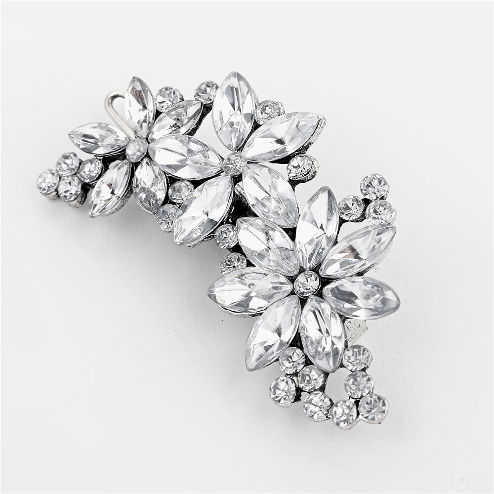 Vrouwen Lady Crystal Rhinestone Bridal Wedding Flower Haarspelden Haarspelden Haar Clip Haar Sieraden Haaraccessoires